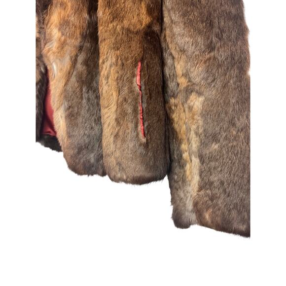 Vtg 80s Richard Mann designs for leather bug womens size M Rabbit fur Short coat - Picture 11 of 12